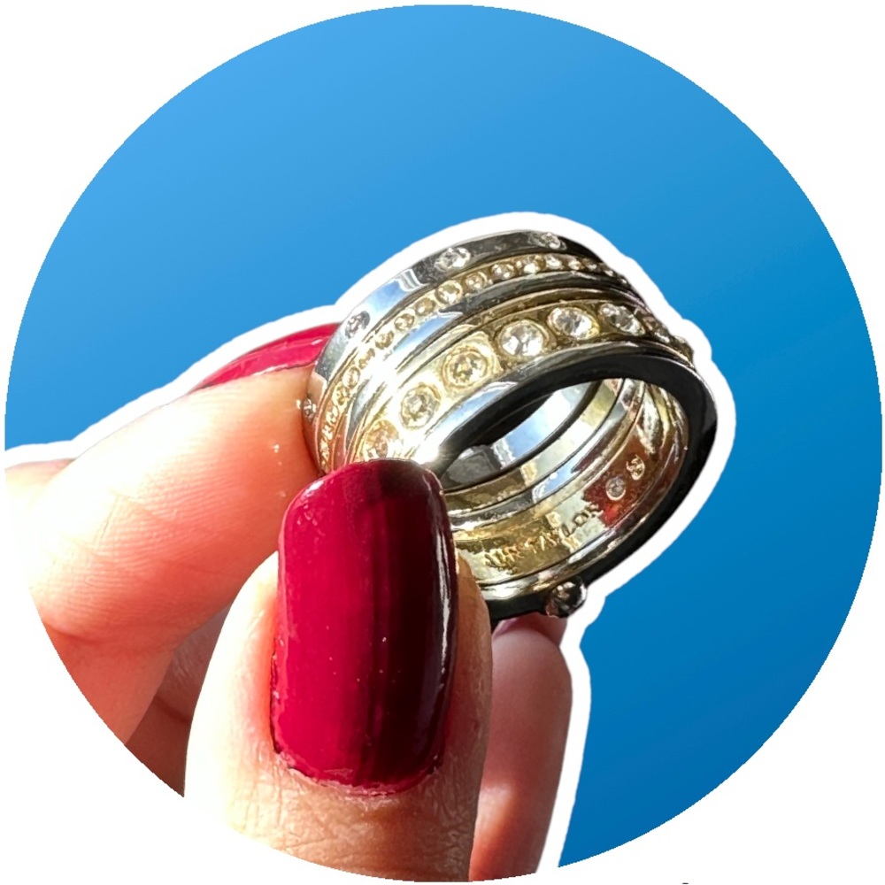 ✨💍 Ann Taylor Stack Hinged Silver and Gold Ring Size 8 💍✨
